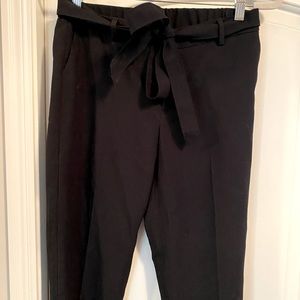 Cropped paper bag pants with pockets